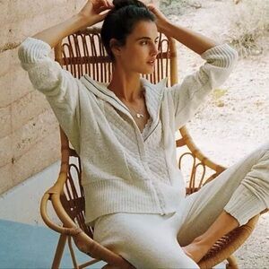 Anthropologie Cream Bomber Jacket